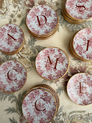 iniciales rosa vintage