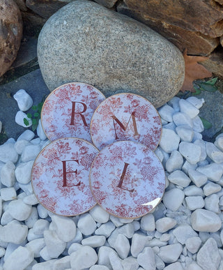 iniciales rosa vintage