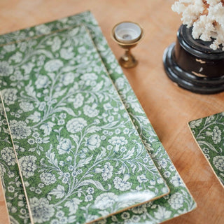 Bandeja rectangular grande Flor Verde Oscuro - Chiticris